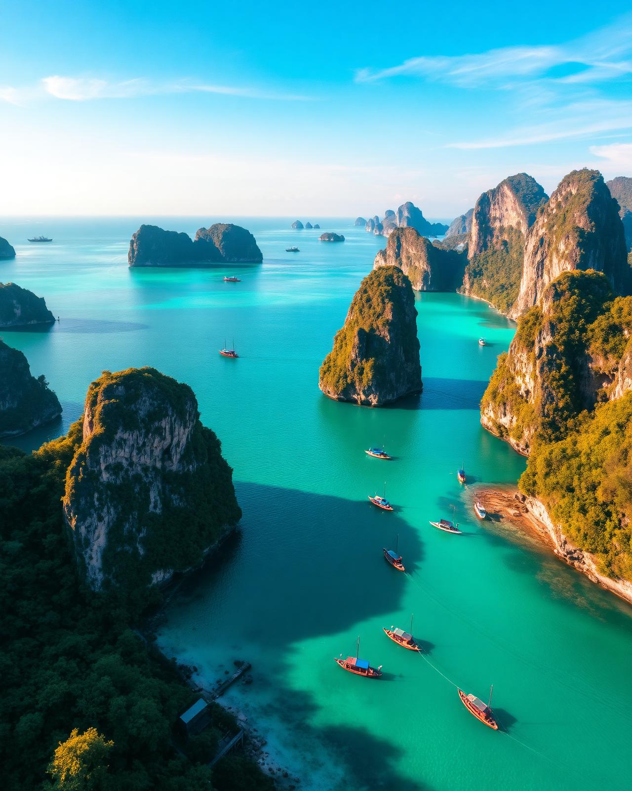Tropical limestone islands in Thailand